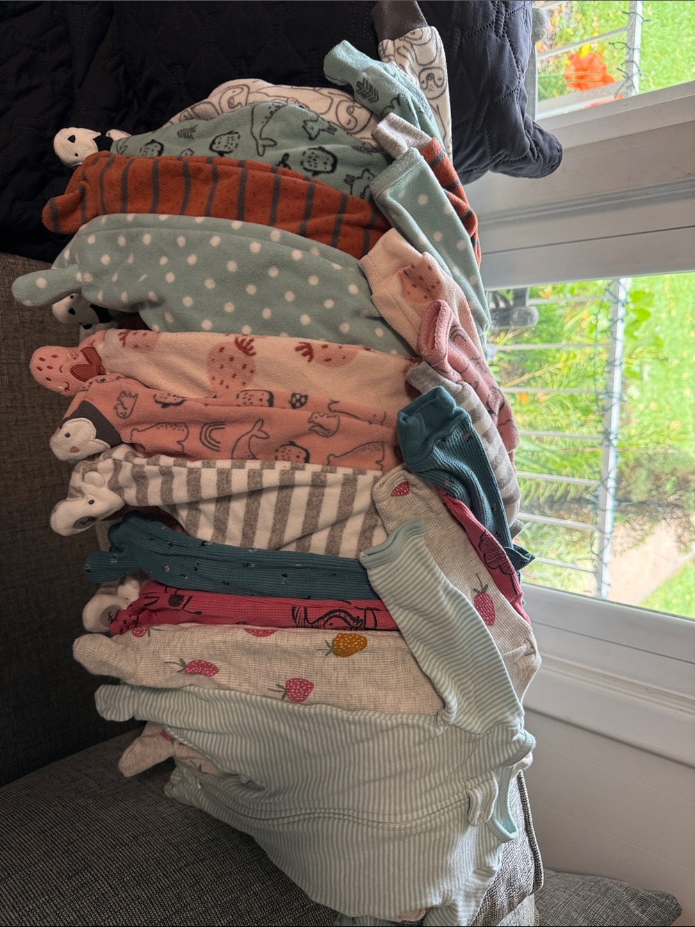 Bundle of 11 Premie Baby One-Piece Sleepwear - Pastel Multi-Color Pack